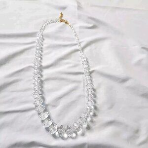 Joan Rivers Clear Acrylic Statement Necklace Signed